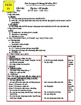 Giáo án môn học lớp 3 - Tuần dạy 29