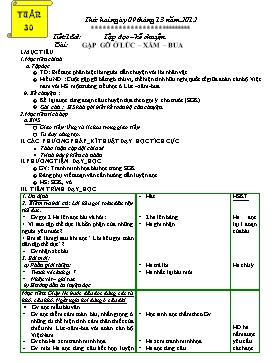 Giáo án môn học lớp 3 - Tuần dạy 30