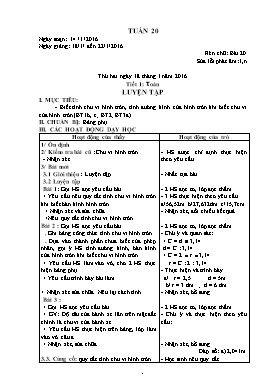 Giáo án môn học lớp 5 - Tuần 20 năm học 2016