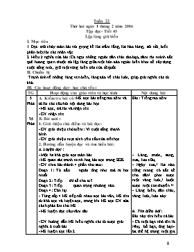 Giáo án môn học lớp 5 - Tuần học 22 năm học 2016