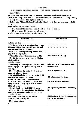 Giáo án môn Thể dục 3 (cả năm)