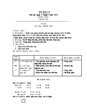 Giáo án Toán 2 - Tiết 106: Kiểm tra