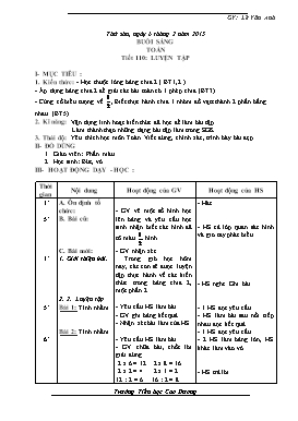 Giáo án Toán 2 - Tiết 110: Luyện tập